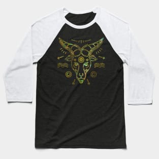 Capricorn Zodiac Gold Abalone Baseball T-Shirt